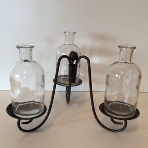 Propagation Station Metal Stand With 3 Glass Vases